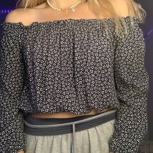 cute off the shoulder top from brandy Melville